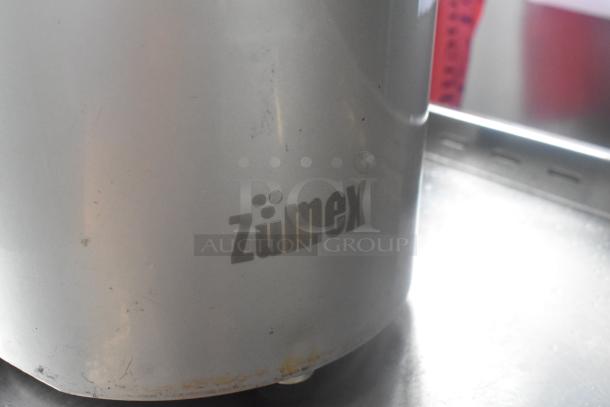 2021 Zumex Multifruit LED Juicer Base, metal, countertop model, 115V, 1 phase, visible Zumex logo, slight surface wear.