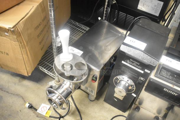 Pro-cut KG-22W-XP-SS stainless steel commercial meat grinder, 220V, 1 phase, countertop model, excellent condition.