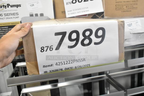 Brand new Hobart stainless steel feed pan, model 12/22PN-SST, item number 4251222PNSSR, in box, slight dent.