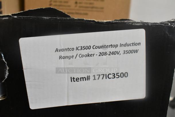 Avantco IC3500 Countertop Induction Range, 208-240V, new scratch and dent item, label shows model 177IC3500.