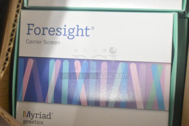 Myriad Genetics Foresight Carrier Screen packaging, colorful DNA design.