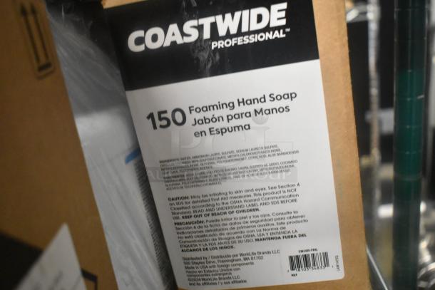 Coastwide Professional Foaming Hand Soap box, labeled in English and Spanish, visible ingredients and caution instructions.