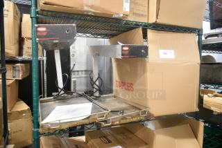 Hatco Metal Commercial Countertop Warming Station, 120V, 1 Phase, located on shelving, visible wear, power cords attached.