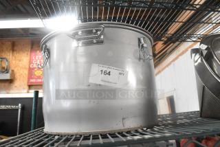 Miroil Metal Filter Pot in good condition, silver color, with metal handles and a printed auction label marked "164."