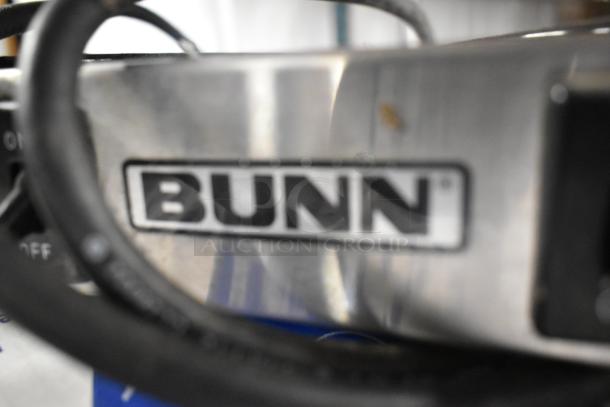 Bunn WX2 Metal Countertop 2 Burner Coffee Pot Warmer, 120V, 1 Phase, "Bunn" label visible, stainless steel finish.