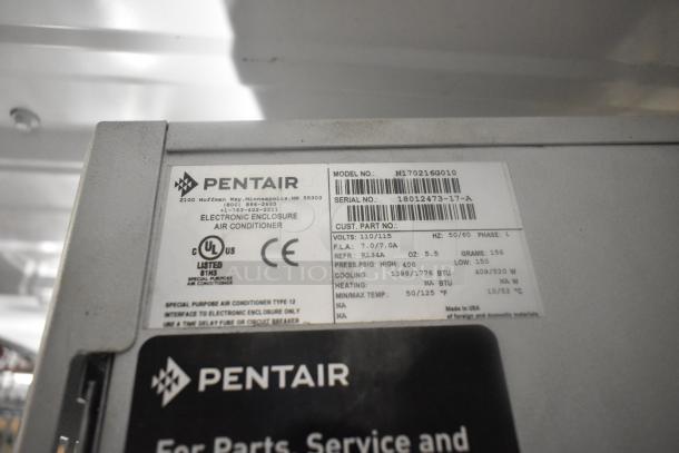 Pentair N170216G010 SpectraCool indoor air conditioner, 115V, 1-phase, with model and serial numbers on label.