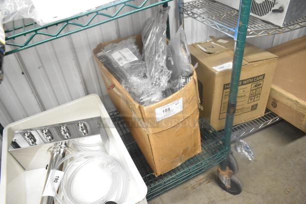 Regency 18" deep double cantilever bracket for chrome wire shelving, new in box, model 460EC18CWMBD, labeled as Item 188.