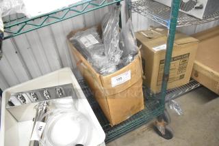 Regency 18" deep double cantilever bracket for chrome wire shelving, new in box, model 460EC18CWMBD, labeled as Item 188.