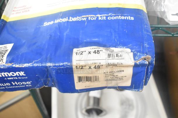 BRAND NEW Dormont 1650KIT48 Deluxe SnapFast® 48" Gas Connector Kit, 1/2" diameter, includes gas hose, elbows, restraining cable.