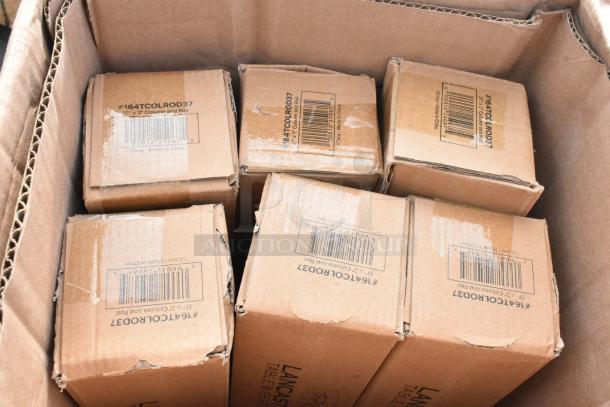 Box of 6 Lancaster Table & Seating 37 1/2" bar height table base columns and rods, model 164TCOLROD37, new in box.
