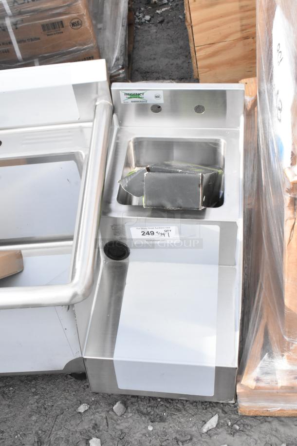 BRAND NEW SCRATCH AND DENT Regency 600BSDS2312 12"x23" stainless steel blender station; minor dents visible, NSF certified.