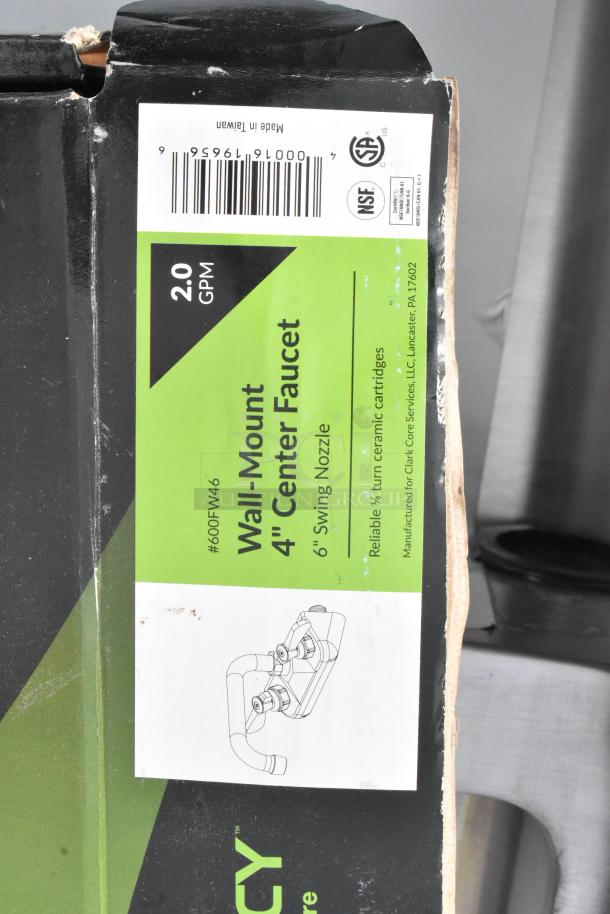 BRAND NEW Regency 600BSDS2312 Stainless Steel Blender Station, 12"x23", minor scratches. Box shows wall-mount faucet info.