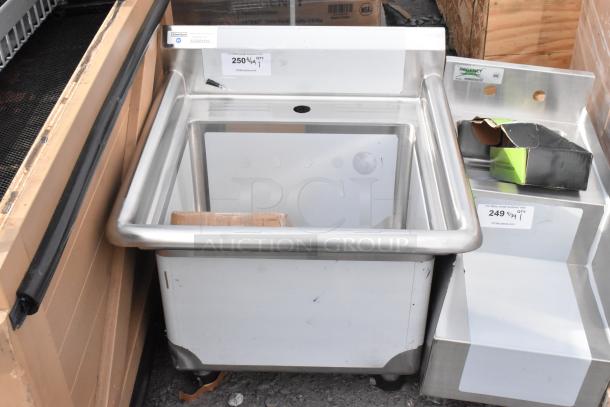 BRAND NEW Steelton 522US1816 18" x 16" utility sink, single-inlet faucet compatible, scratch and dent condition.