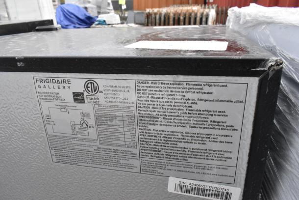 Four mini coolers including Galanz GLR33MBKE23, GLR25MBKE02, Hisense WFC070M6RWD, Frigidaire FGFR334. 115 Volts, 1 Phase.