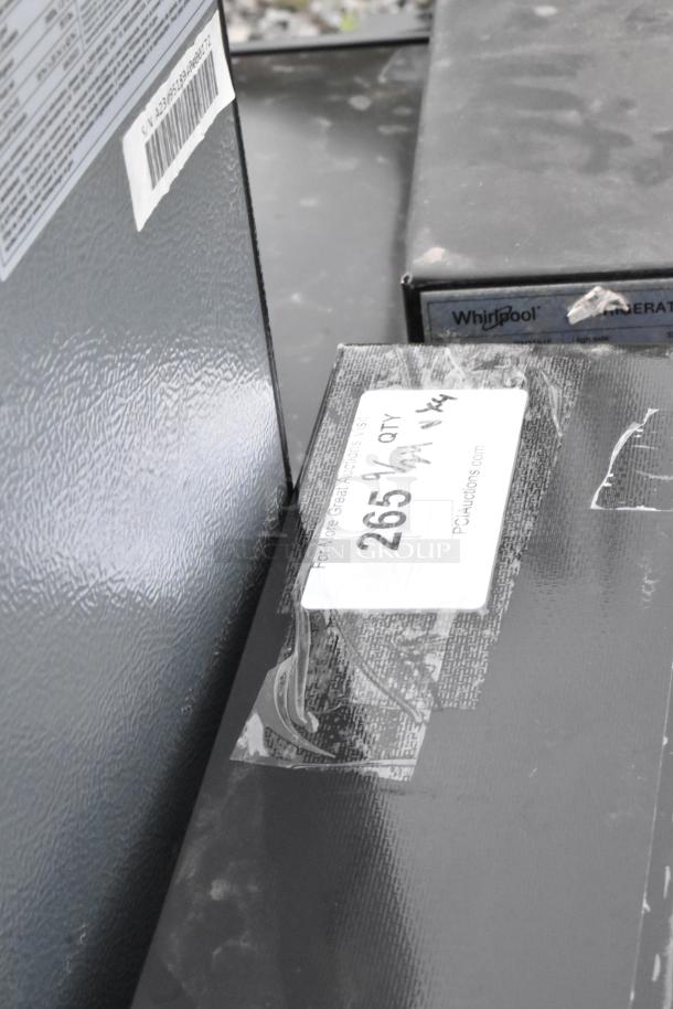 Four mini coolers, including Galanz GLR33MBKE23, Hisense WFC070M6RWD, in good condition with visible labels.
