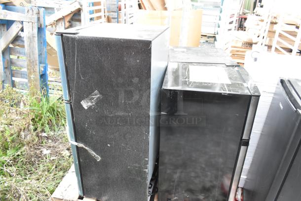 Four mini coolers, including Galanz GLR33MBKE23 and Hisense WFC070M6RWD Freezer, shown in worn condition.