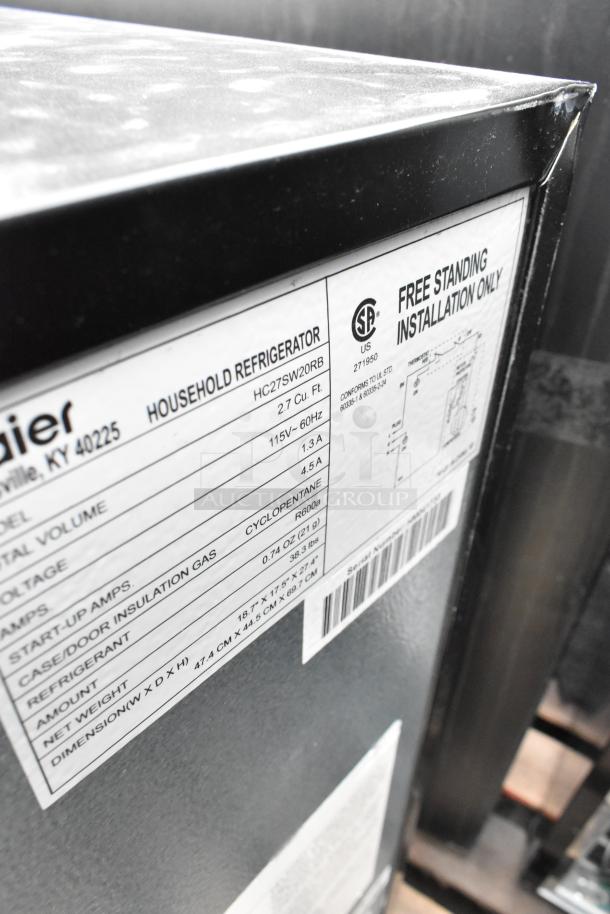 4 mini coolers including Frigidaire EFR463-6COM, Whirlpool WH31S1E, Igloo IRF31DDSS, Haier HC27SW20RS. 115V, 1 Phase.
