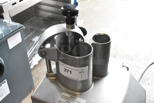 Robot Coupe CL50 Ultra Series E metal food processor; commercial countertop model, 120V, 1 phase. Auction tag visible.