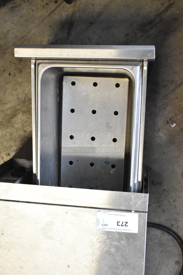 APW Wyott BW-20 metal warming drawer, 120 volts, 1 phase. Visible wear, inventory tag with "273."