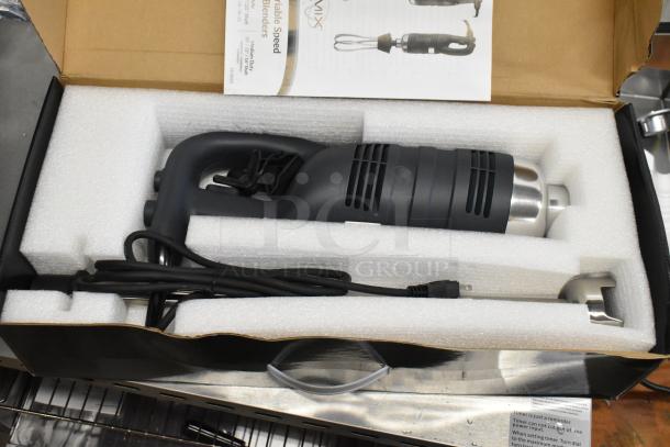 AvaMix 928IBHD21 21" heavy-duty immersion blender, 1 1/4 hp, new in box, 120 volts, with manual, scratch and dent condition.