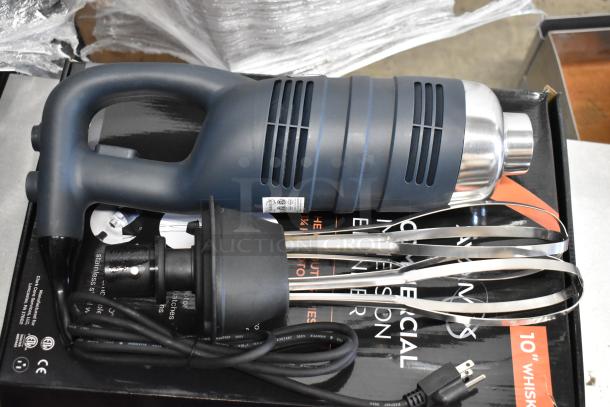 Brand new AvaMix 928IBHDW10 heavy-duty immersion blender, 10" whisk, 1 1/4 hp, 120V, with original packaging.