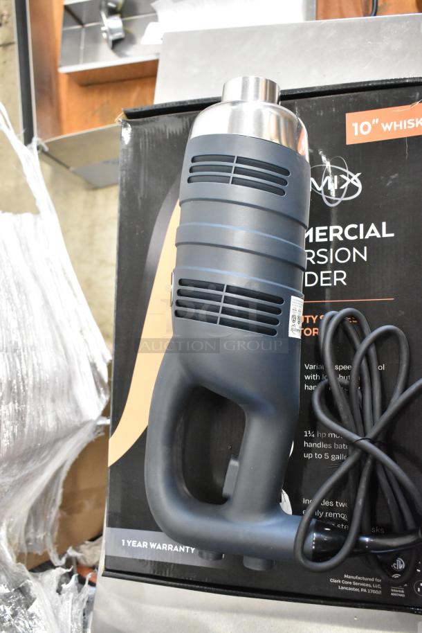 Brand new AvaMix 928IBHDW10 heavy-duty immersion blender, 10" whisk, 1 1/4 hp, 120V, in unopened box, 1-year warranty.