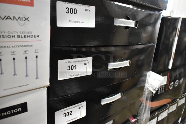 AvaMix Heavy-Duty Immersion Blender, 10" Whisk, 1 1/4 hp, scratch and dent, in-box, labels indicating auction lot numbers.