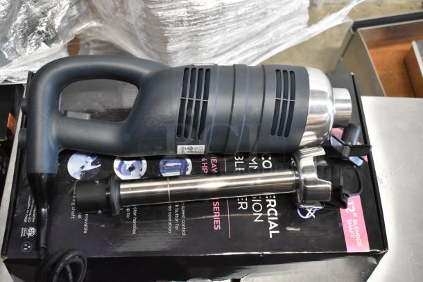 "Brand new AvaMix 928IBHD12 immersion blender, 12-inch heavy-duty, 1 1/4 hp, with variable speed. Mint condition, 120 volts."
