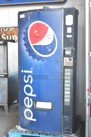 Dixie-Narco DN600E-MC/SII-9 Pepsi vending machine, credit card acceptor, 115V, good condition, floor model.