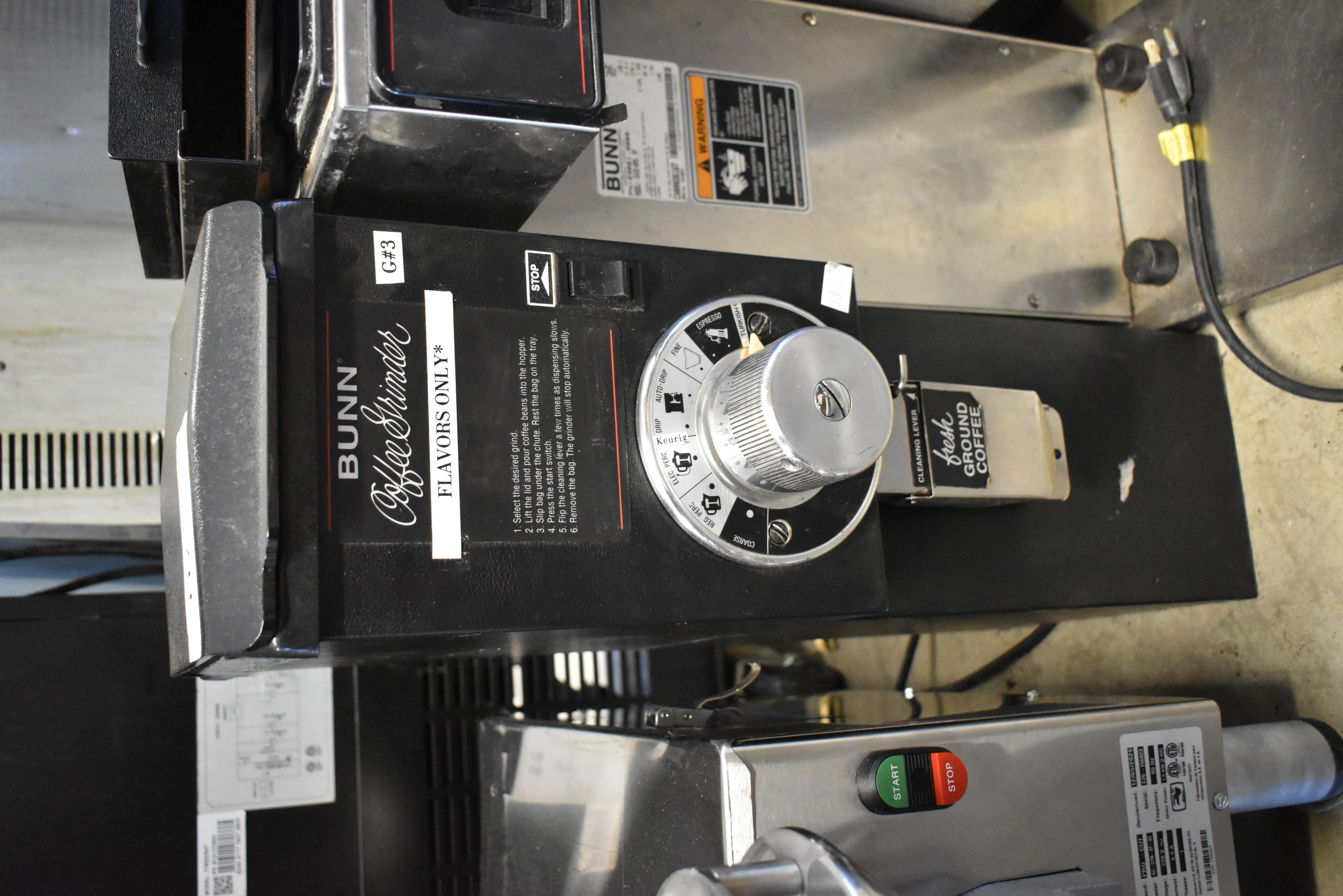 Bunn commercial coffee grinder - volume leader at auctions