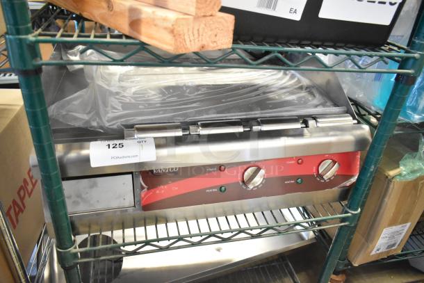 Brand new Avantco 177EG24N stainless steel griddle, 208/240V, 1 phase, scratch and dent, countertop model.