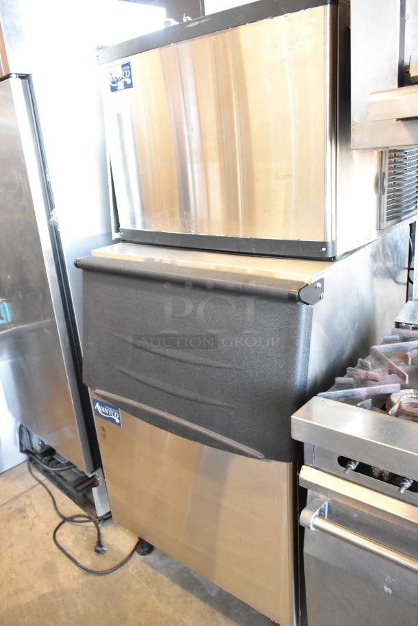 2021 Avantco 194MCH530A stainless steel commercial ice head on ice bin, 115V, 1 phase, excellent condition, branded label visible.