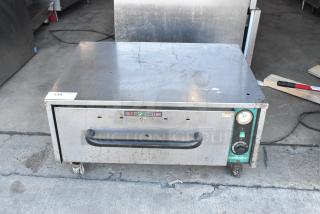 Toastmaster HFS09 stainless steel warming drawer, single drawer, 120V, 1-phase, used condition, visible dials and handle.