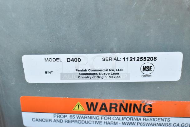 Brand new with scratches: Manitowoc D400 stainless steel 30" ice bin, 365 lbs capacity. NSF certified, serial 1121255208.