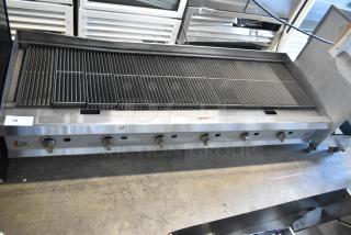 2022 Cooking Performance Group 351CRCPG72NL stainless steel 72" natural gas radiant charbroiler, 240,000 BTU, commercial use.
