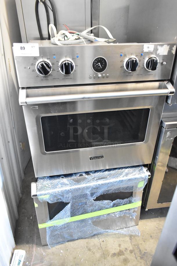 Brand new Viking VDOE530SS01 stainless steel double convection oven, 208/240V. Scratch and dent condition.