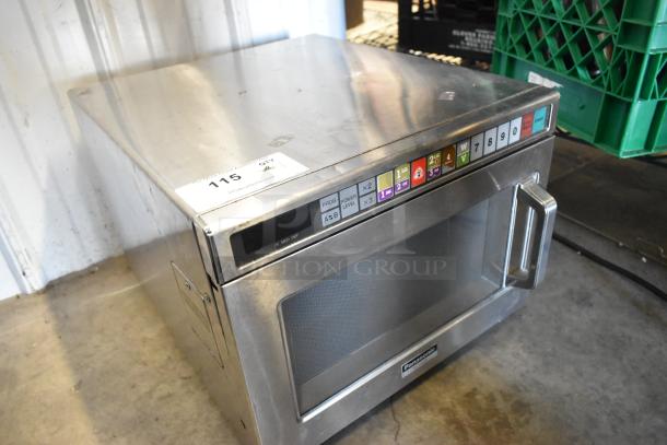 Panasonic NE-1757R Commercial Microwave Oven, 208V, 1 Phase, digital control panel, stainless steel, used condition.