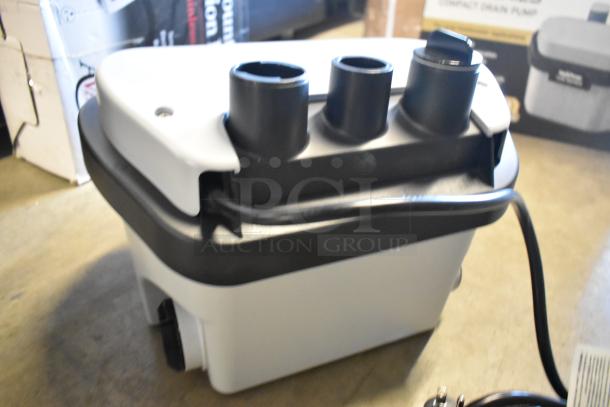 Brand new Liberty Pumps 406 compact automatic drain pump, 1/6 hp, 115V, features float switch. Scratch and dent condition.