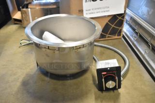Brand new Hatco HWB-11QTD 11 Qt. heated soup well with drain, single drop-in, 120V, no visible damage, includes controls.