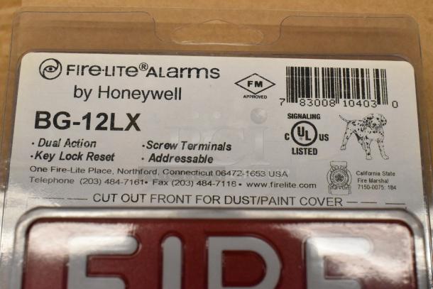 10 new fire alarm pull down boxes, including Fire-Lite Alarms BG-12LX. Features: dual action, key lock reset, addressable.