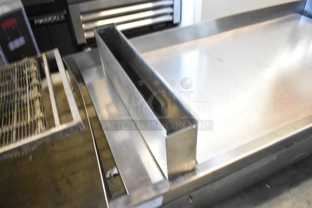Star stainless steel commercial countertop flat top griddle, chrome finish, used, features grease trough.