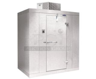 Brand new Norlake 8'x14'x6'7" walk-in cooler with CPB075PC-5-0 condenser, minor scratches and dents, self-contained.