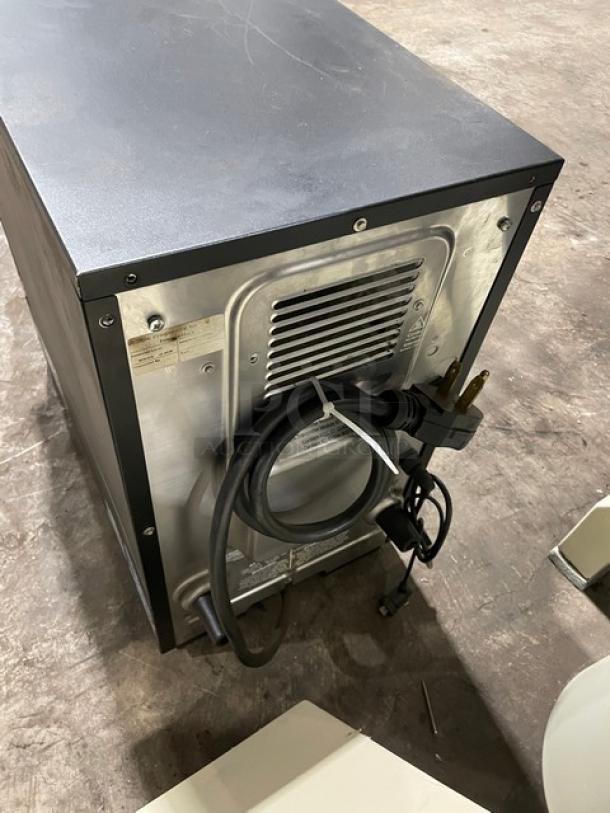 MerryChef Eikon E2S commercial black electric countertop rapid cook oven, 208/240V 1 Phase, visible power cord.