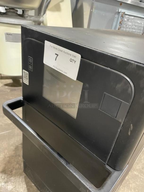 Late model MerryChef Eikon E2S commercial rapid cook oven, black, electric 208/240V 1 phase, countertop design, visible controls.