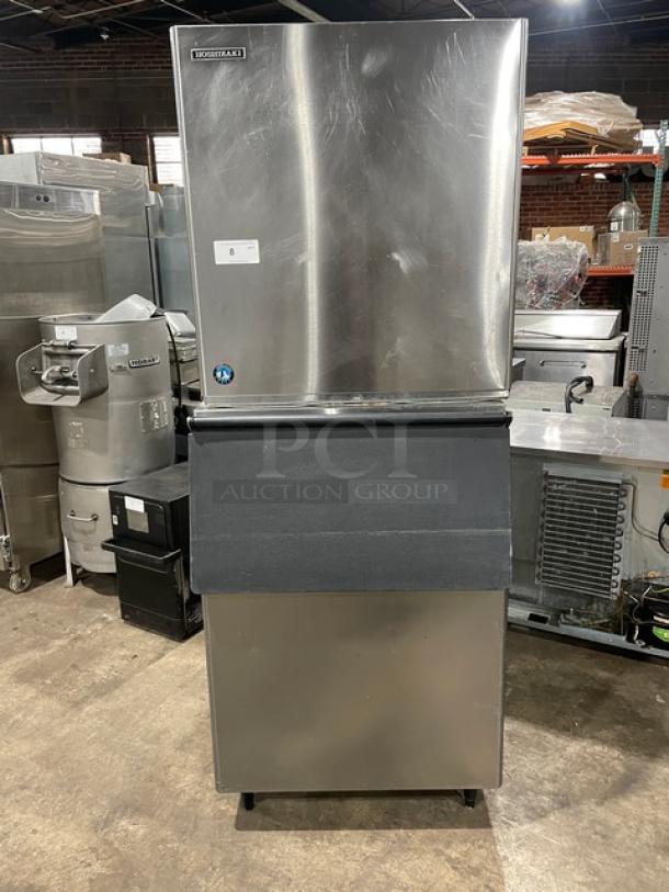 Hoshizaki stainless steel ice machine model KM-901MRJ, remote-cooled, Energy Star certified, on legs, 208-230V, 1 phase.