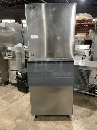 Hoshizaki stainless steel ice machine model KM-901MRJ, remote-cooled, Energy Star certified, on legs, 208-230V, 1 phase.