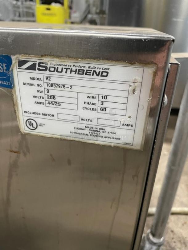 Southbend Rapid Steam Series Convection Steamer, Model R2, stainless steel, electric, 208V, 3 phase, SN: 10B97975-2.