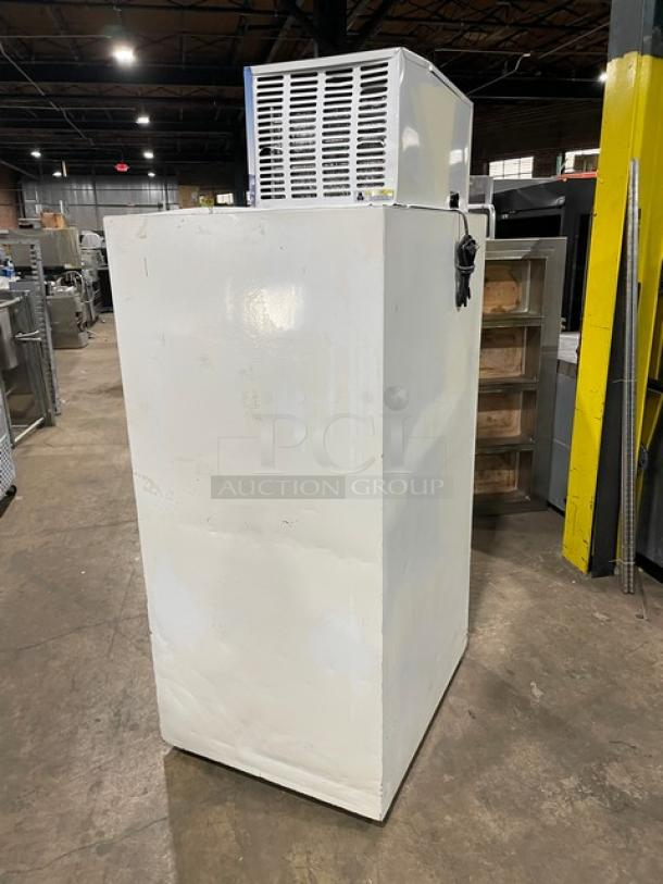 Leer Commercial White Ice Merchandiser Freezer, Model 301UC25MG, single glass swing door, 115V, in used condition.
