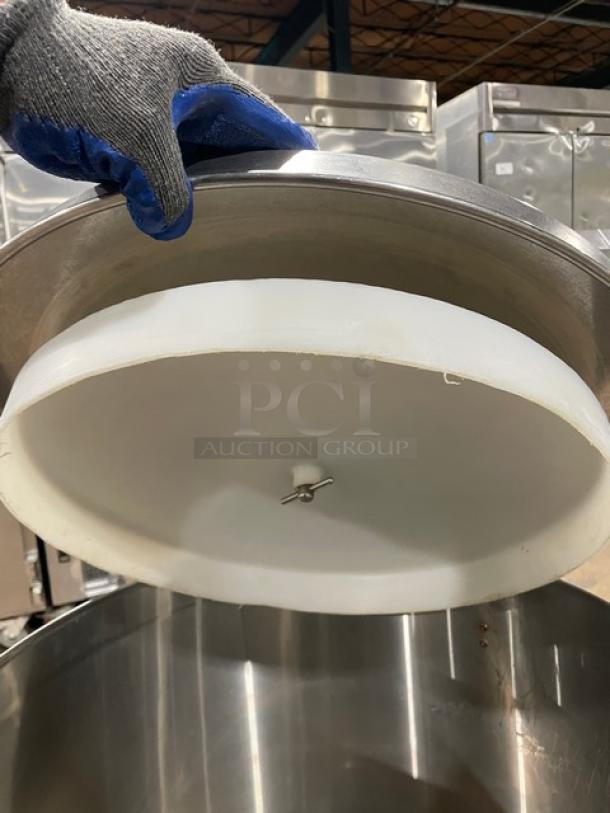 Delfield Salad Ace Series stainless steel 20-gallon salad dryer, model SALD-1, shown on casters. Used condition.