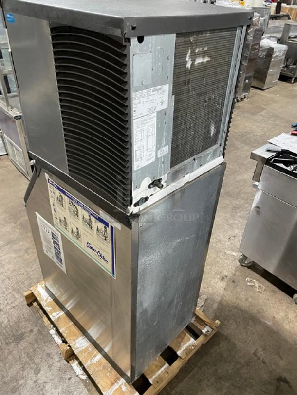 Manitowoc IY0524A-161 stainless steel ice maker, electric, air-cooled, with bin, 115V, 1 phase, includes legs.